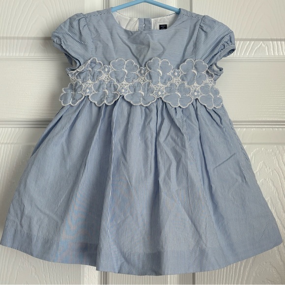 Janie and Jack white summer sun dress floral eyelash Size: 6-12 Months - Picture 1 of 10